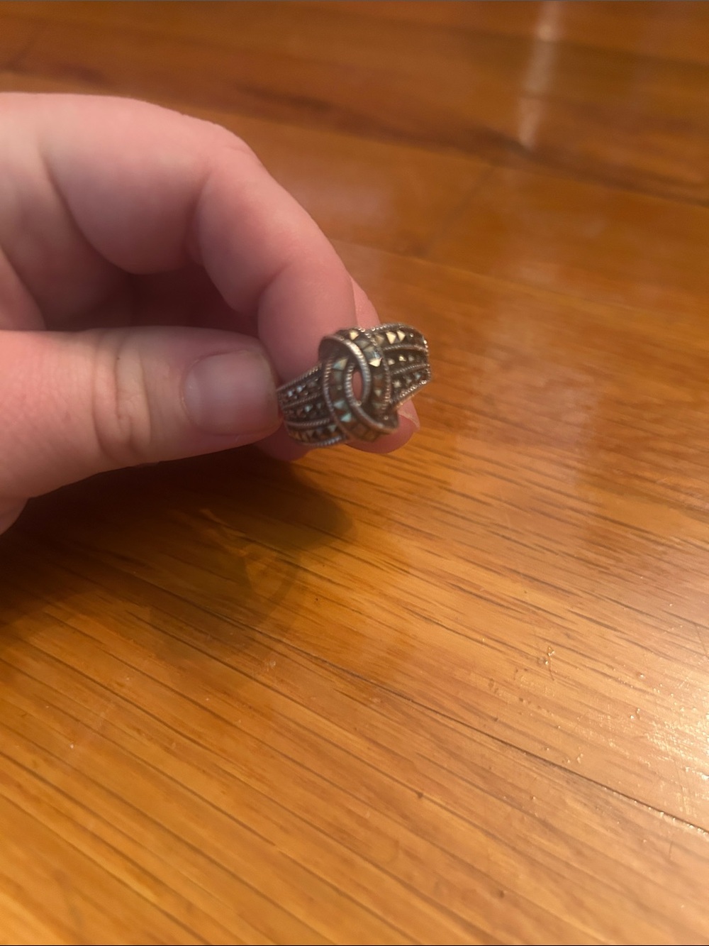 Brighton Silver-Tone Marcasite Knot Ring